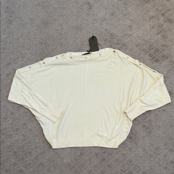 All Saints Cream Sweater with Button Accents - Picture 1 of 4